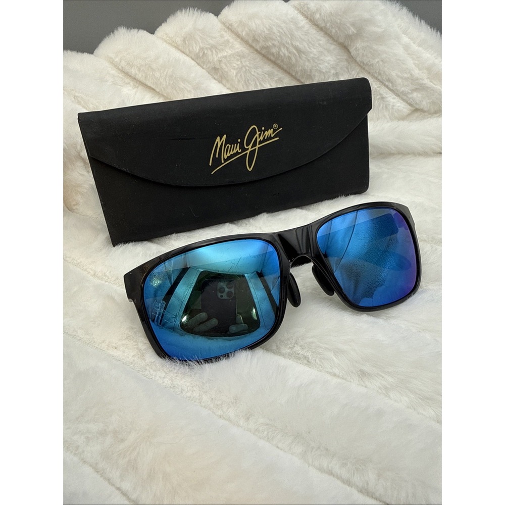 Maui Jim RED SANDS MJ432 Sunglasses Matte Black AUTHENTIC Luxury Beach  & Case